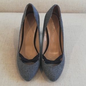 Lauren Conrad Grey Pumps Black Bow (Sz 7)